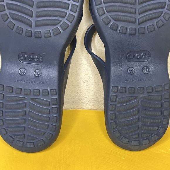 Crocs Meleen Twist Navy Blue Comfort Sandals Slip On Open Toe Slide Women’s 10 - Picture 14 of 15